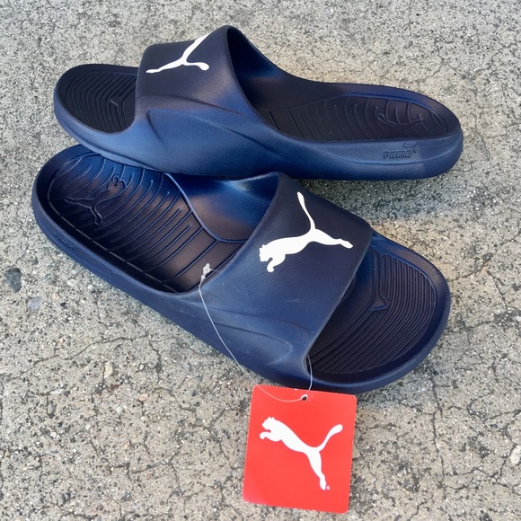 PUMA DIVECATE SLIDE DARK NAVY BLUE - Picture 1 of 6